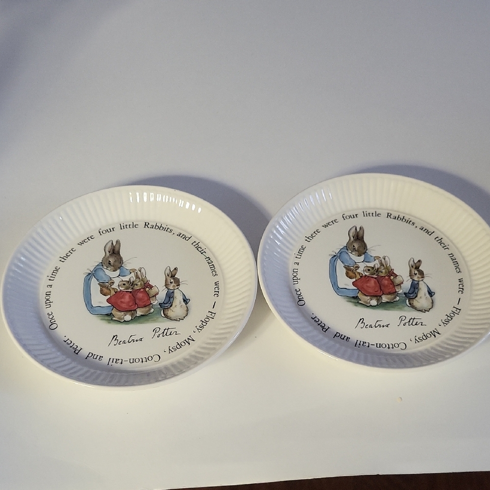Wedgwood Peter Rabbit White Plate. 6". No Cracks Or Chips. EXC .